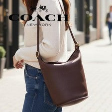 OLD COACH Leather Bucket Shoulder Bag, Made in USA #QY2STE