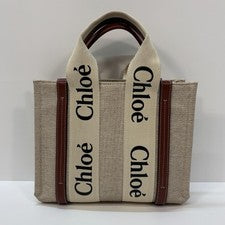 Chloe Woody Canvas Leather Small Handbag MBZ961 #QYB5T2