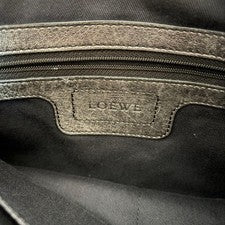 LOEWE Anagram Nylon Leather Handbag, Black #QY7C6Q
