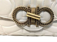 Salvatore Ferragamo brand logo pattern leather handbag ♡ Beige #QY7Z8K