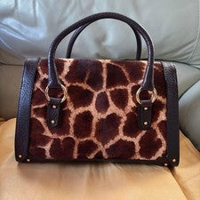 DOLCE & GABBANA Dolce & Gabbana Haircalf Leather Handbag Brown W35 H22 D #QYKF6U