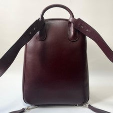 VALEXTRA My Logo Backpack Leather Bordeaux Burgundy Men #QY3G0E