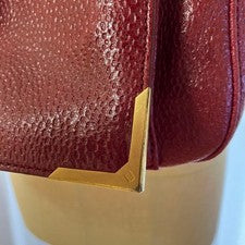 FENDI Classico No.3 Leather Handbag Bordeaux Classic Hard to Find #QYFVXY
