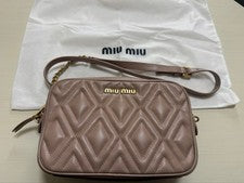 Miu Miu Matelasse leather shoulder bag pink