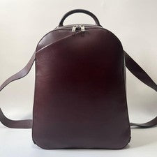 VALEXTRA My Logo Backpack Leather Bordeaux Burgundy Men #QY3G0E
