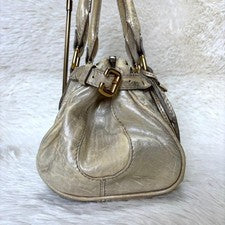 Chloe Paddington Metallic Gold Leather Handbag #QY6V8X