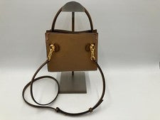 Tory Burch Lee Lajwill Double Tote Petite Grey Leather 2-Way #QYA3IN