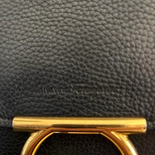 Salvatore Ferragamo Margot 2Way Black Leather Handbag H28 W33 #QY750S