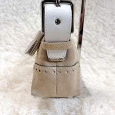 Old Coach Nubuck One-Shoulder Bag, Beige y2k #QY7IGX