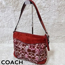 COACH Optic Signature Hobo Bag Canvas, Genuine Leather #QY6G7I