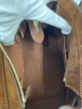 COACH suede handbag, brown #QYL85C