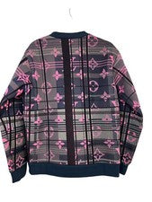 Louis Vuitton Monogram Jacquard Sweatshirt Gray Pink Size S Pre-Owned