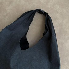 THE ROW Small Bindle Black Suede Handbag #QYG3Z3