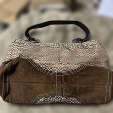 COACH Signature Handbag Brown #QYCW62