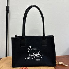 CHRISTIAN LOUBOUTIN logo canvas tote bag, black #QYI7XC