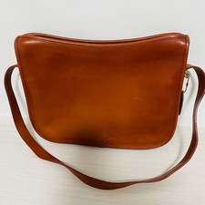 Old COACH brown leather shoulder bag #QY08GD