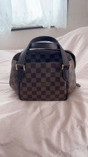 LOUIS VUITTON Damier Pattern Small Brown Handbag Well-kept #QYAQ9F