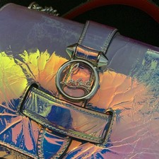 Christian Louboutin Aurora Iridescent Crinkle Chain Shoulder Bag Women #QY002R