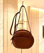 Old Coach Leather Shoulder Bag, Brown, Round Shape #QY133W