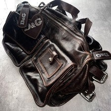 DOLCE GABBANA Archive Multi Pocket Leather Bag Y2K Hard to Find #QYJ3O3