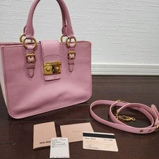 Good condition☆miu miu☆Miu Miu☆2way pink shoulder bag