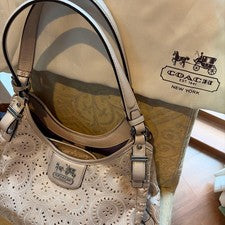 COACH handbag, perforated leather, champagne gold #QYHSH0