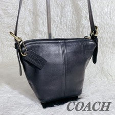 COACH Shoulder Bag, Leather, Black, Old Coach 4130 #QY2DIO
