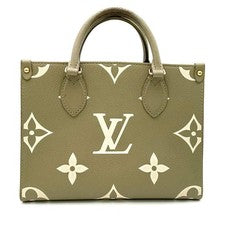 LOUIS VUITTON Monogram Empreinte Bicolor On-the-Go PM Green #QYC107