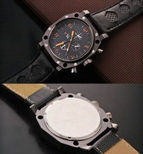 Nixon V-6 Men's Chronograph Design Watch, Black with Orange, AVIATOR 51- #QY1PSW