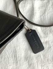 COACH Classic Turnlock Mini Shoulder Bag Genuine Leather USA 90s #QYH5N0