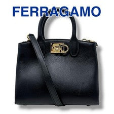 Salvatore Ferragamo Studio Box Mini handbag, black. #QYEULA
