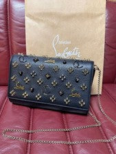 CHRISTIAN LOUBOUTIN Paloma Chain Shoulder Bag, Black, Leather #QY4PTE