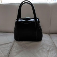 Valextra black handbag, cowhide leather. #QYC11V