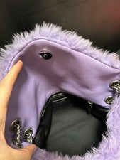 SAINT LAURENT Fur Chain Bag, Purple #QYEDGZ