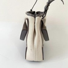 BALENCIAGA Navy Cabas XS Handbag with Pouch, Gray, Canvas × Leather #QY0NBY