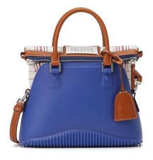 Maison Margiela 5AC Blue Rubber Leather Shoulder Bag Dustbag #QYJ59L