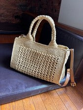 miu miu raffia tote bag basket bag 2way