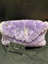 SAINT LAURENT Fur Chain Bag, Purple #QYEDGZ