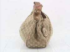 GUCCI Sukey Canvas Handbag Beige #QYDYW1