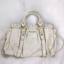 [MIU MIU] VITELLO LUX Ivory 2way Handbag