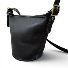 Old Coach Leather Shoulder Bag, Black, Y2K Black #QY43BM