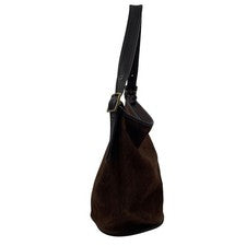 Old Coach 9010 USA-made suede bucket bag, dark brown. #QY2DBD