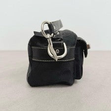 COACH Signature Black Mini Satchel Double Turnlock Bag #QYI9VY