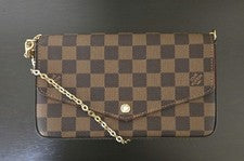 LOUIS VUITTON Damier Chain Shoulder Bag #QYEU4Q