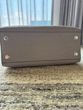 Black and gray handbag with lock #QY908J