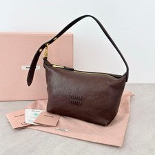 miu miu Spirit Nappa Leather Pouch Briarwood