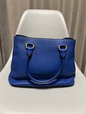 PRADA Vitello Phenix Royal Blue Leather Handbag w/ Strap #QY4INP