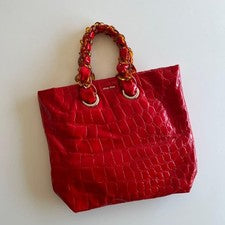 Miu Miu Crocodile Chain Tote Hand Bag