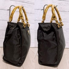 PRADA handbag, nylon, black. #QYH5CH