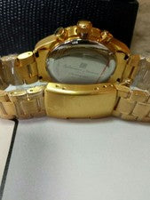 Gold IP coated, multifunction chronograph, 100M water resistance. #QYHE76